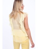 Yellow elegant blouse with ruffles MP28438 - Online store - Boutique